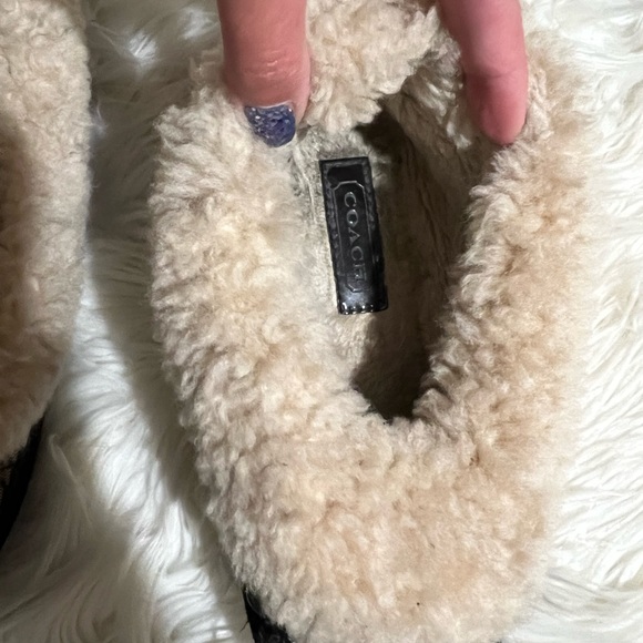 COACH Arleen moccasin slippers Sz 5!  Brown with fur♥️. Authentic!!! - Picture 6 of 9